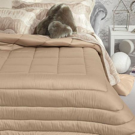 Winter Steppdecke für Doppelbett Blumarine Lory aus Satin weiße Farbe