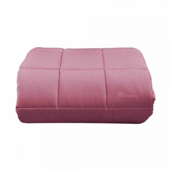 Winter Steppdecke für Doppelbett Blumarine Lory aus Satin in Fardfarbenem