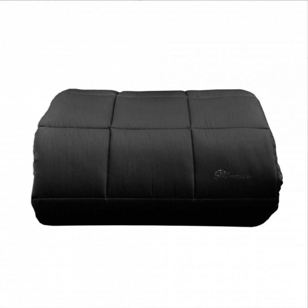 Winter Steppdecke für Doppelbett Blumarine Lory aus Satin schwarze Farbe