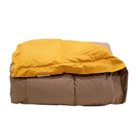 Couette en plumes bicolore pour lit une place et demie DaunenStep Duna Vintage couleur Marron/Ocre CLASSIC WINTER