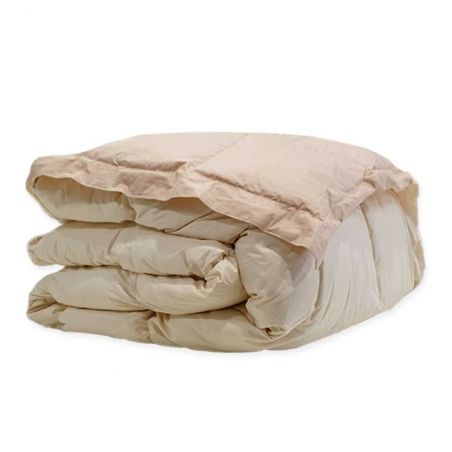 Couette en plumes bicolore pour lit double DaunenStep Dune Caffelatte CLASSIC WINTER couleur beige/sable