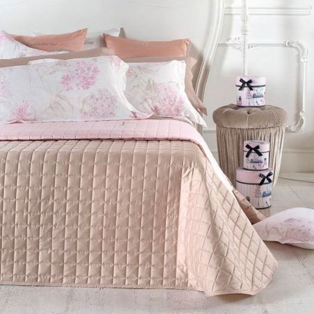 Bettdecke aus Baumwollsatin, Doppelbett, Blumarine Lory, Farbe Kristall