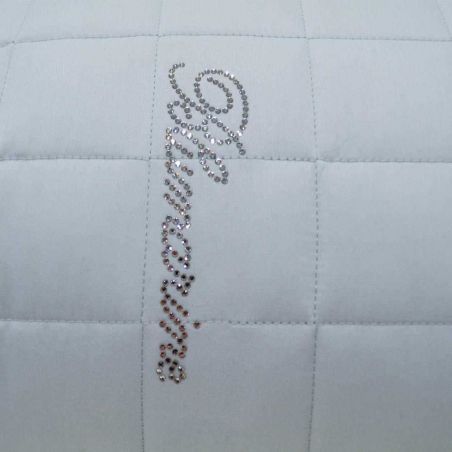 Couvre-lit en satin de coton Matrimonial Blumarine Lory couleur cristal