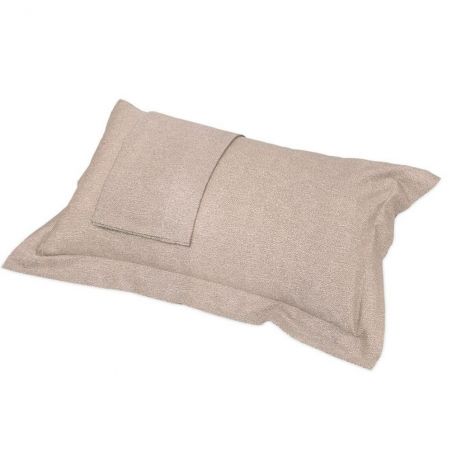 Coppia Federe 3 volants 50x80 Borbonese Minimal colore Nocciola