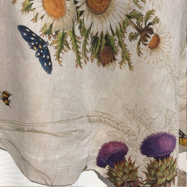 Tovaglia Rotonda in lino 170 cm Tessitura Toscana Cynar colore Naturale