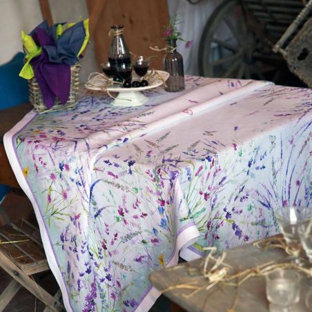 Weiße Ecktischdecke cm.170X360