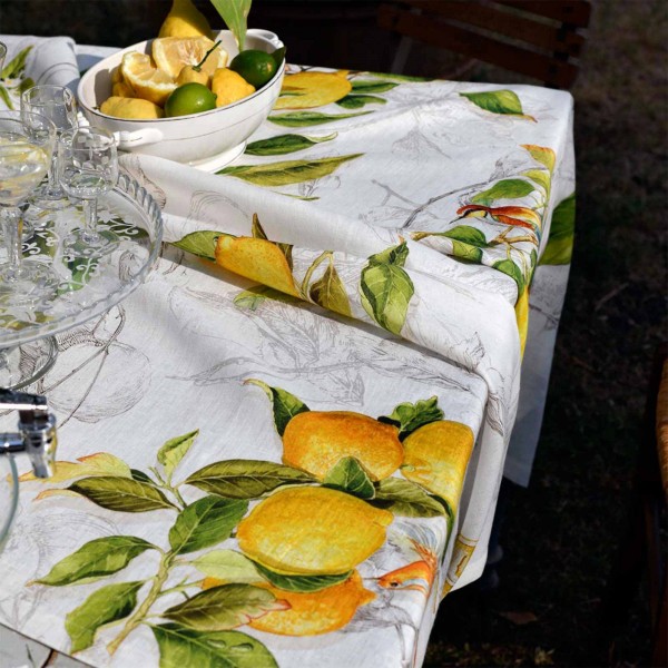 Tischläufer aus Leinen 85x85 von Tessitura Toscana Limoncello in der Farbe Gelb