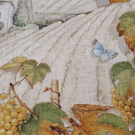 Violette cremefarbene Tischdecke cm.160X230