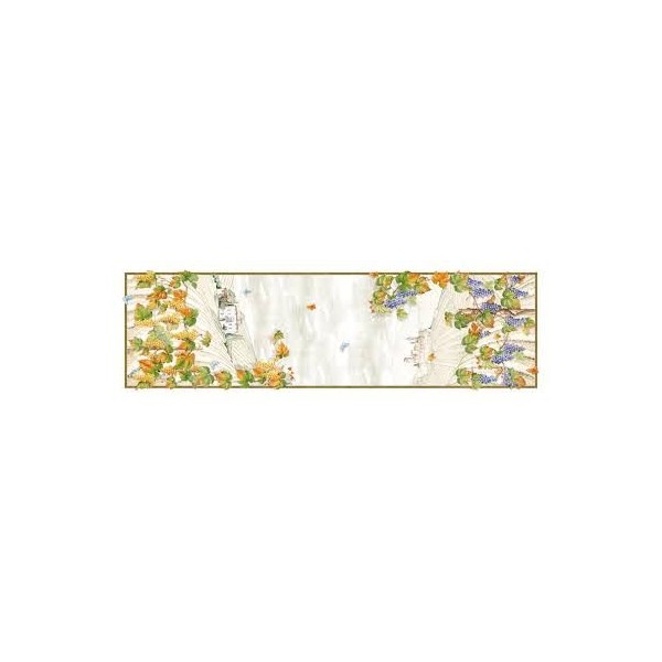 Violette cremefarbene Tischdecke cm.160X230