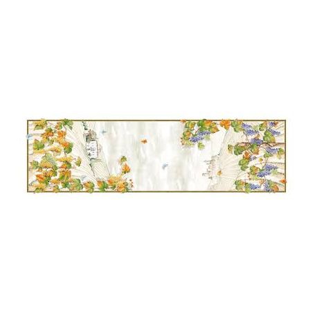 Violette cremefarbene Tischdecke cm.160X230