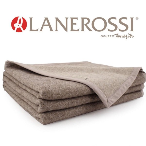 Coperta in lana letto matrimoniale Lanerossi Thema colore Brown/Beige