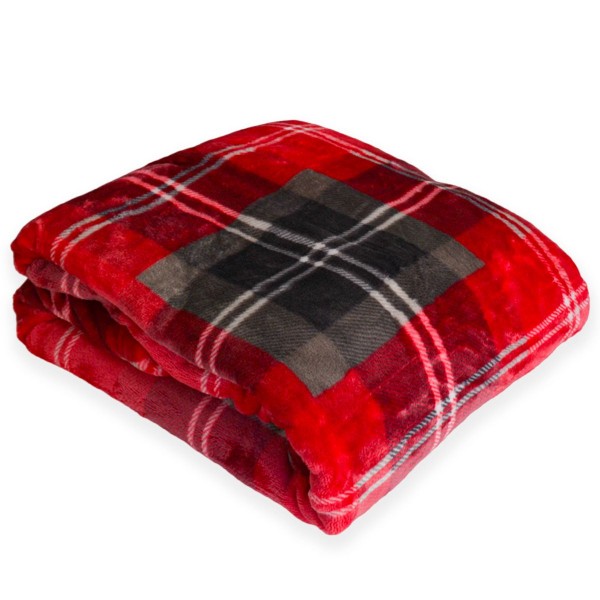 Plaid Effetto Cashmere cm 130x170 Cavalieri Scottish colore Bordeaux