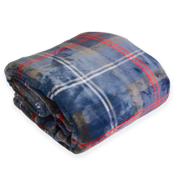 Plaid Effetto Cashmere cm 130x170 Cavalieri Scottish colore Demin
