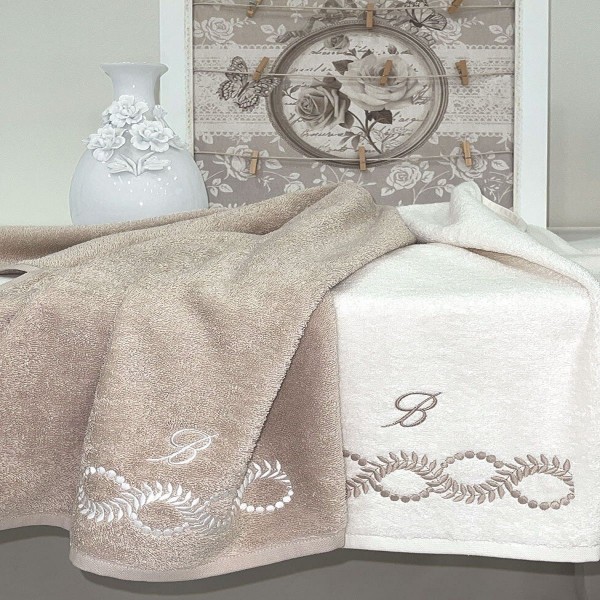 Coppia 1+1 asciugamani Blumarine Due lune colore beige