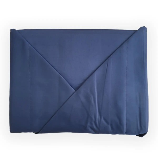 Completo copripiumino in raso letto Matrimoniale Cavalieri Byron Lux colore Blu