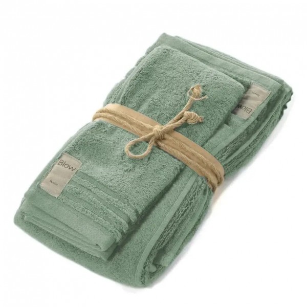 Set asciugamani 1+1 Fazzini Coccola colore Verde Eucalipto