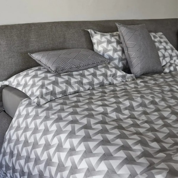 Completo Copripiumino letto Matrimoniale Fazzini Torre Branca colore Grigio