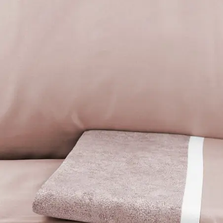 Completo lenzuola piazza e mezza flanella Fazzini Galuchat rosa boho