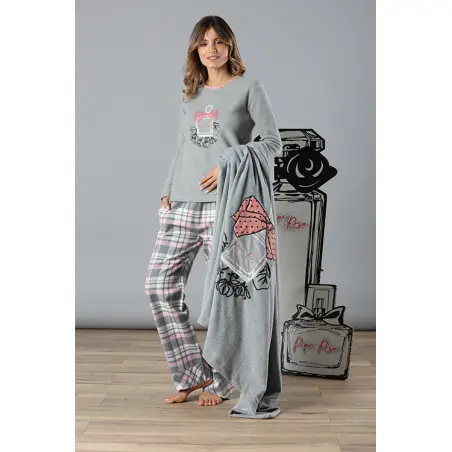 Pigiama donna MaryPlaid 6P83019 colore Grigio e Rosa