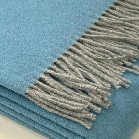 Plaid in cashmere letto singolo Lanerossi Himalaya colore azzurro