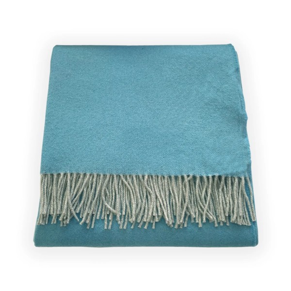 Plaid in cashmere letto singolo Lanerossi Himalaya colore azzurro