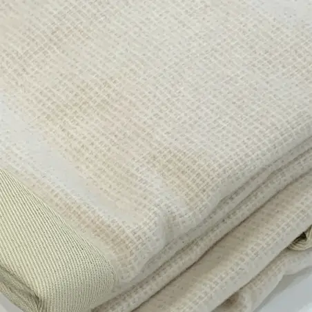 Coperta lana letto matrimoniale Lanerossi Giunone colore bianco/beige
