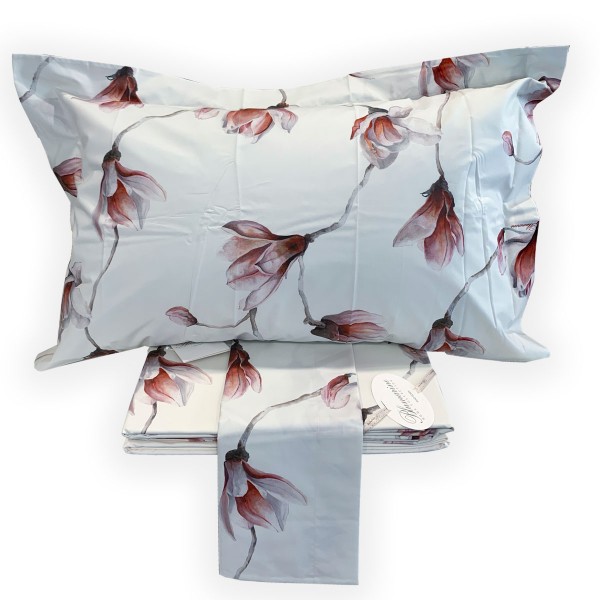 Completo copripiumino letto matrimoniale Blumarine Montpellier colore cipria