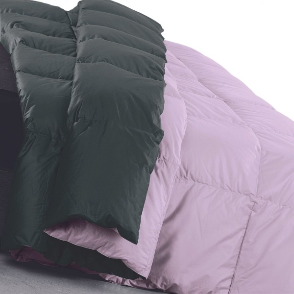 Couette en plumes bicolore pour lit une place et demie DaunenStep Duna Sakura couleur rose/noir CLASSIC WINTER