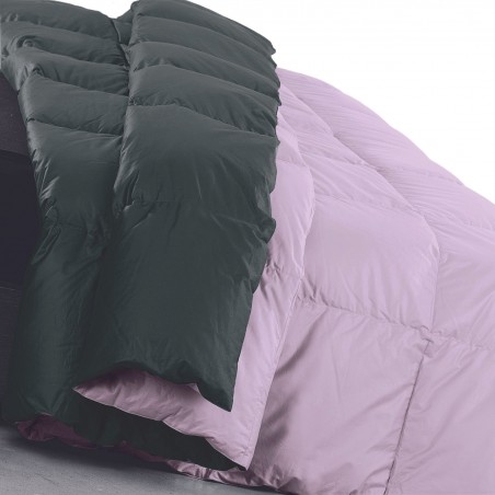 Couette en plumes pour lit simple DaunenStep Duna Kiwi Sakura couleur rose/noir CLASSIC WINTER