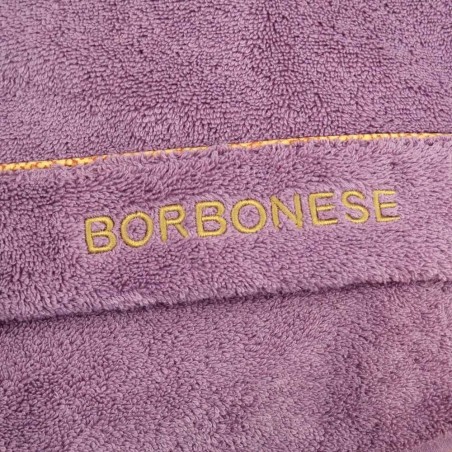 Coppia 1+1 Asciugamani Bagno Borbonese Fine Op colore Malva