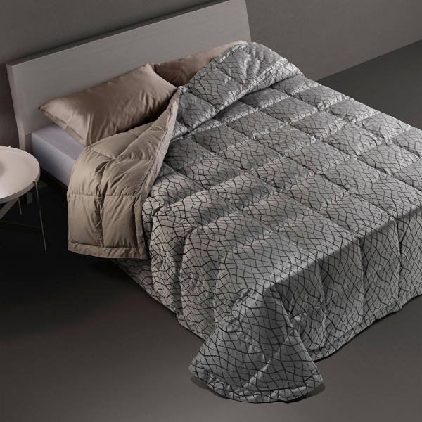 Trapunta in piuma letto matrimoniale DaunenStep Bellapiuma Classic Winter colore Grigio