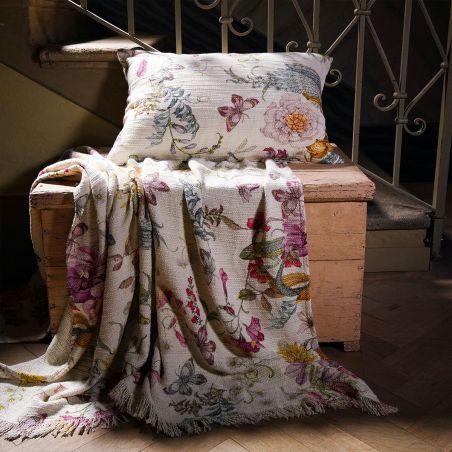 Stone-washed-Baumwolldecke für Einzelbett von Tessitura Toscana Semiramide T&Linus, Farbe Creme