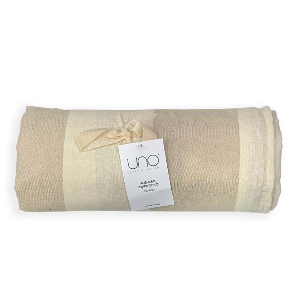 Telo arredo copritutto letto Matrimoniale 260x280 UNO Alghero colore Beige