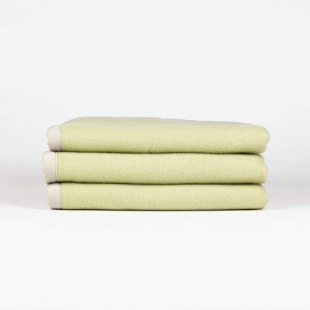 Coperta in lana letto matrimoniale Lanerossi Thema colore verde/ecru