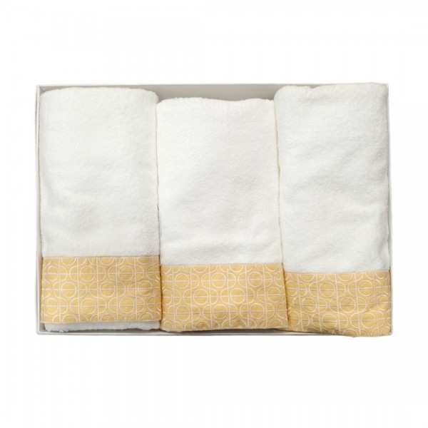Set 3+3 Asciugamani in Spugna Borbonese Positano colore Bianco