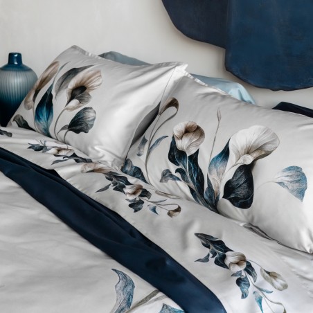 Couvre-lit pour lit double en satin Galizzi Bella, couleur pierre