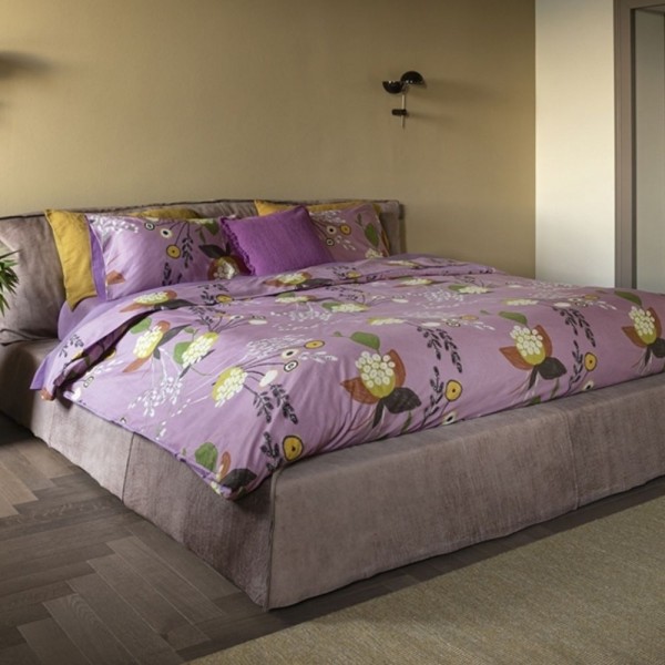 Bettwäscheset für Doppelbett von Fazzini Lotus in der Farbe Malve