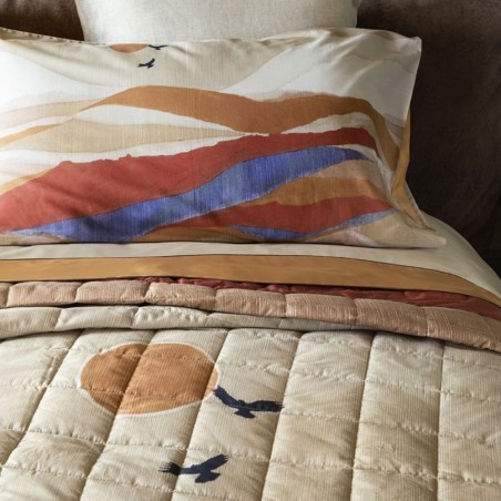 Bettwäscheset für Doppelbett von Fazzini Arizona Nougat -Tonfarbe