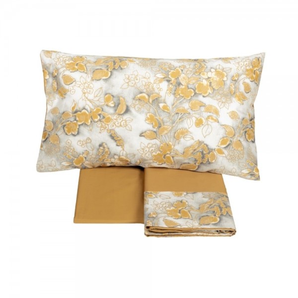 Bettwäscheset für Doppelbett von Fazzini Chinoiserie in der Farbe Gold