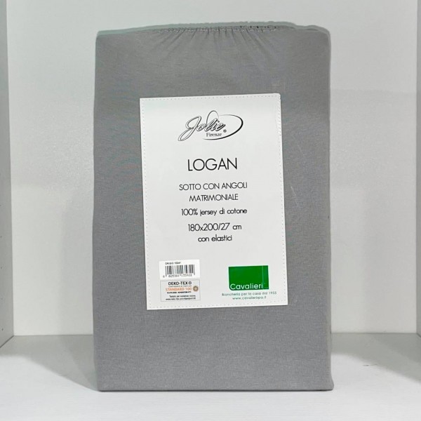 Draps-housses pour lit double avec coins élastiques Chevaliers Logan en jersey couleur Perle