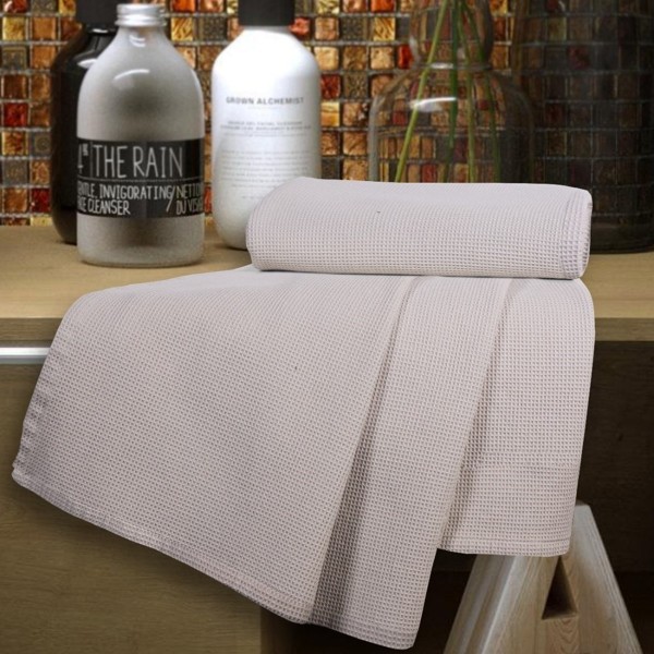 Serviette de bain en nid d'abeille Cavalieri Morgan couleur mousse