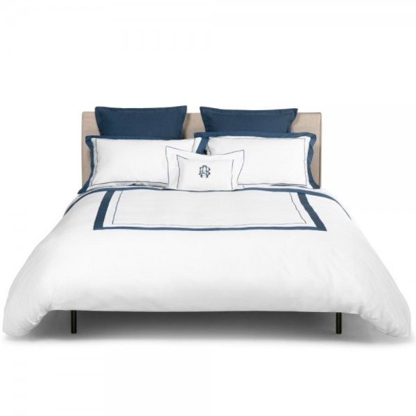 Ensemble housse de couette lit double Fazzini Darsena blanc et bleu