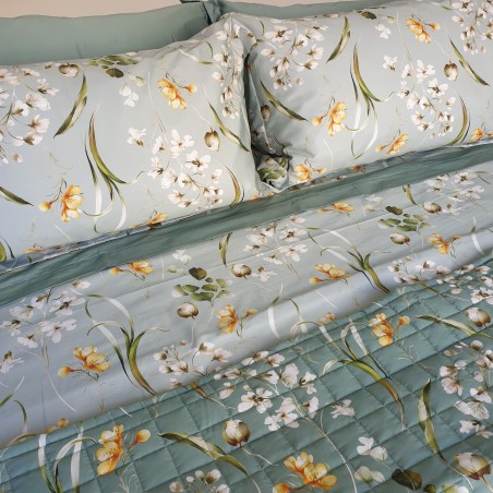 Komplette Bettlaken-Set Cavalieri Imprimes für ein Doppelbett in der Farbe Emeline