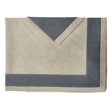 Nappe avec serviettes 140x220 cm Cavalieri Monaco couleur Gris pour 8 personnes