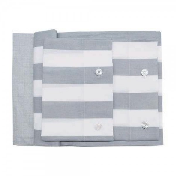 Ensemble de draps à effet de couvre-lit pour lit matrimonial Cavalieri Lumiere, couleur gris