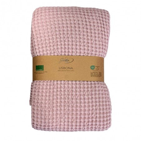 Couvre-lit pour lit simple en nid d'abeille Cavalieri Lisbona, couleur rose