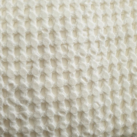 Couvre-lit pour lit simple en nid d'abeille Cavalieri Lisbona, couleur ivoire