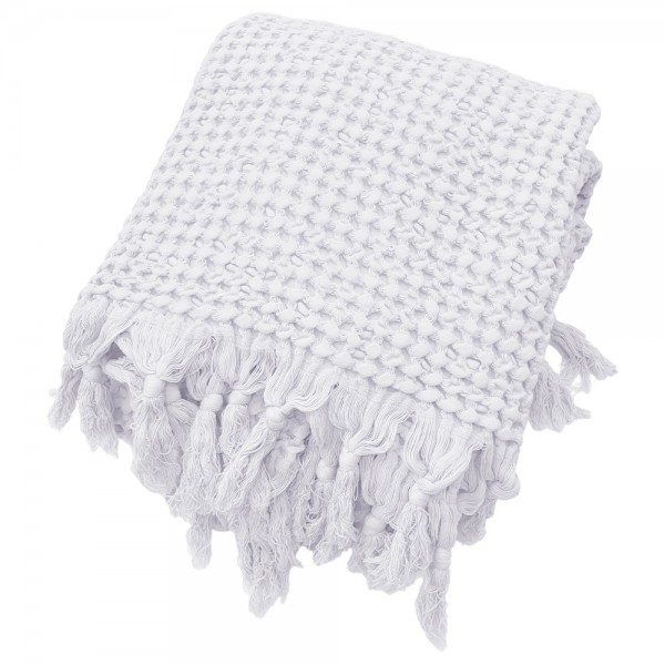 Plaid en nid d'abeille 130x170 cm Cavalieri Lisbona, couleur blanc