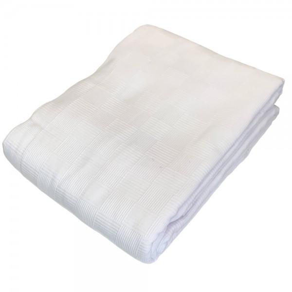 Couvre-lit pour lit simple, Cavalieri Ostuni, couleur blanc
