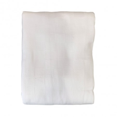 Couvre-lit pour lit simple, Cavalieri Ostuni, couleur blanc